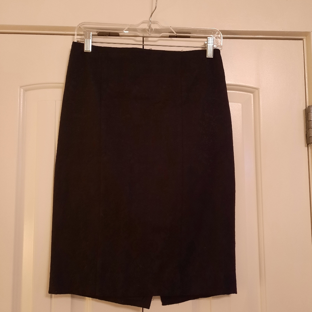 Black embossed look dressy skirt